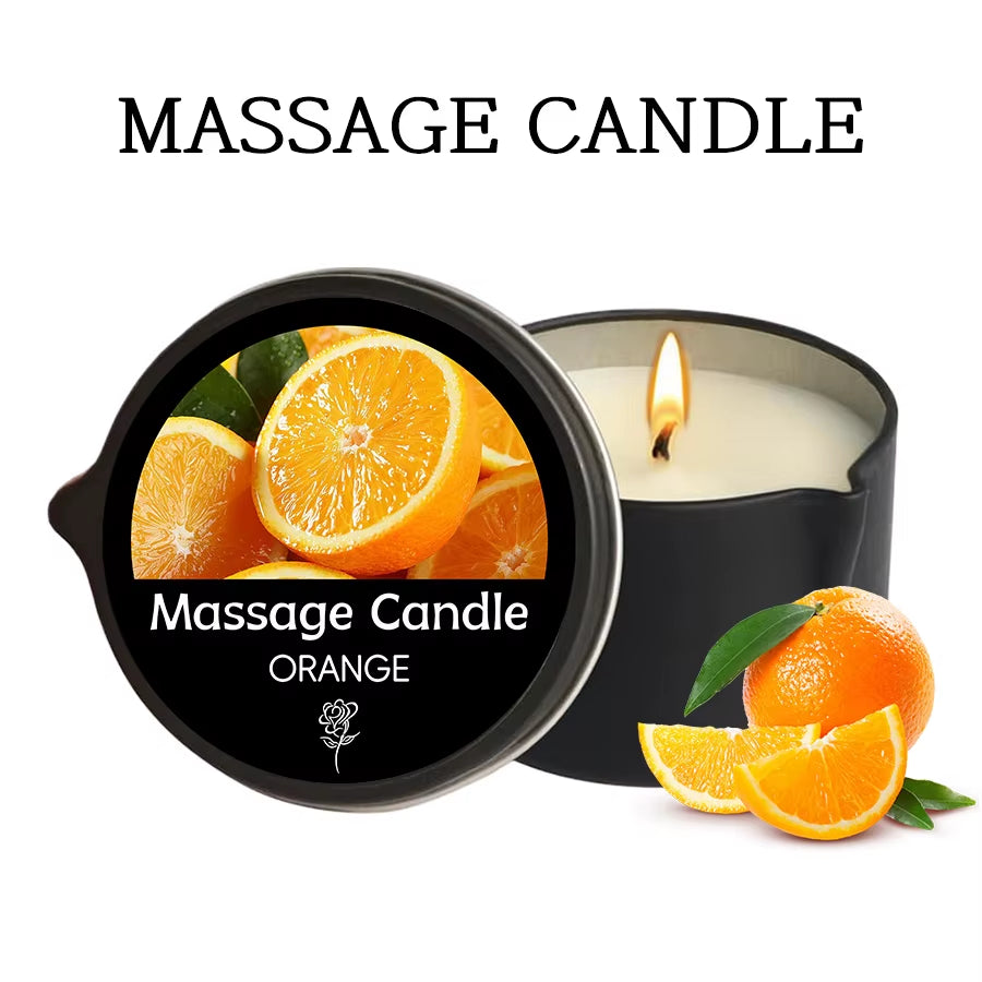 Massage Candle - Essential Oil- Orange, 2Oz/56.7G Melts into Warm Massage Oil - Massage Oil Candle, Pour Spout