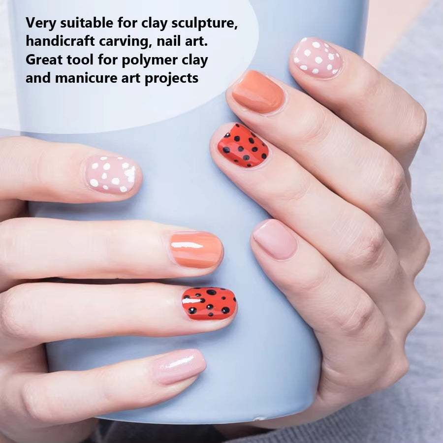6 Sizes Circular Dotting Tools for Nail Art, Multi-Functional Tool for Flowers Dots Clay Sculpting Embossing Pattern