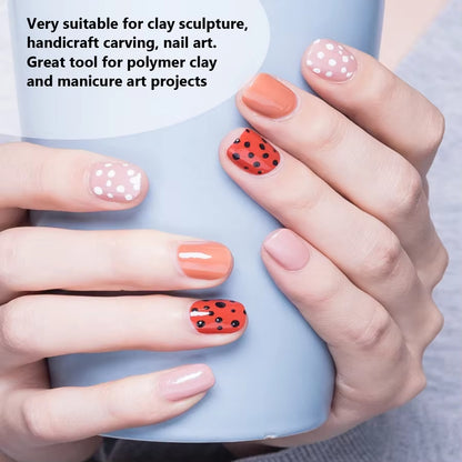 6 Sizes Circular Dotting Tools for Nail Art, Multi-Functional Tool for Flowers Dots Clay Sculpting Embossing Pattern