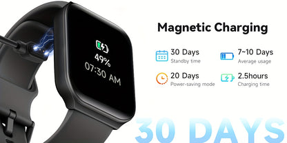 FAWEIO Smart Watch For Men Women Wireless Call, 1.95" Smartwatch With 100+ Sport Modes, Fitness Activity Tracker Pedometer, Built-in Alexa, For iPhone & Android, Perfect Gift For Family And Friends