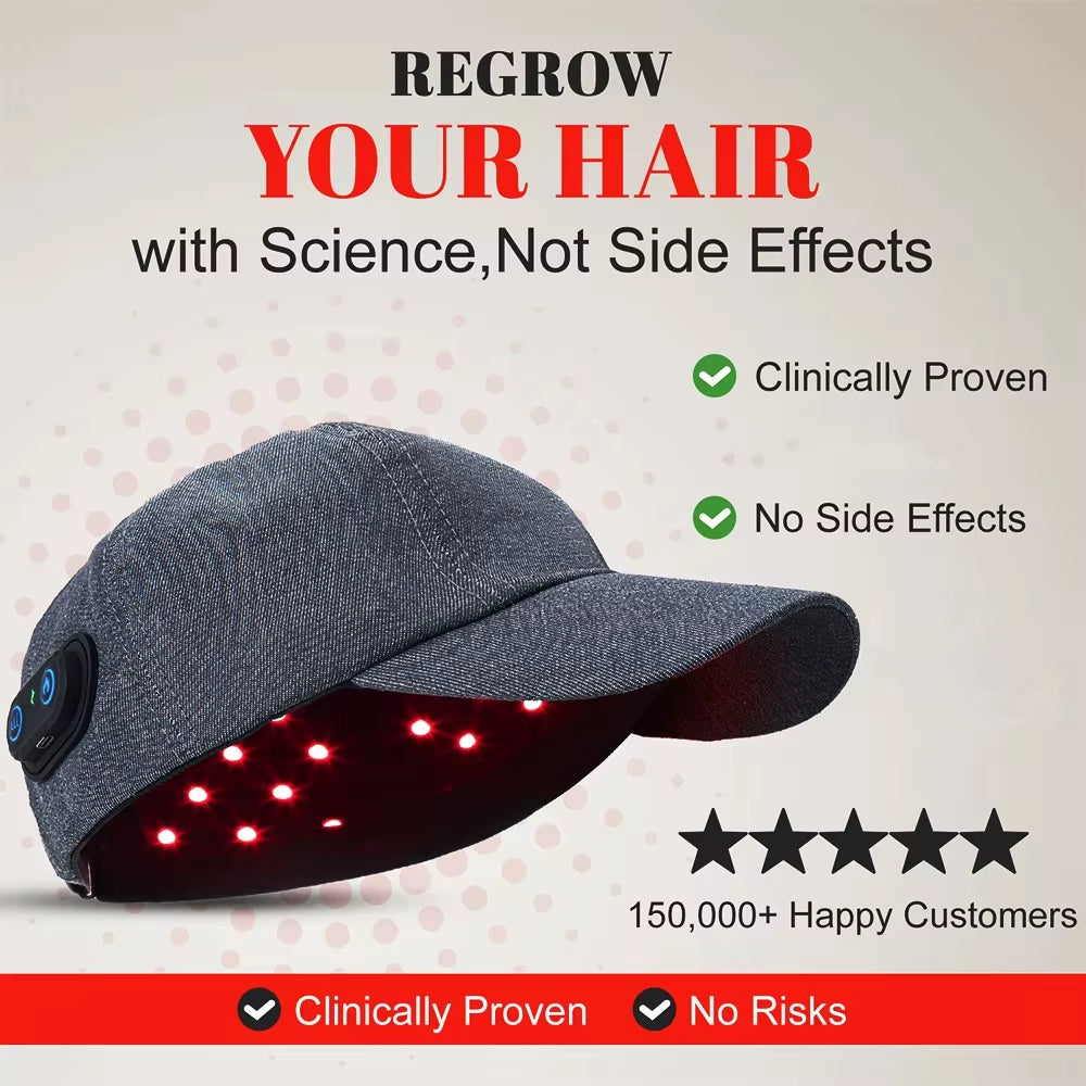 New Infrared Leds 660Nm&850Nm Red Light Therapy Hair Growth Cap for Hair Regrowth anti Hair Loss Relax Scalp Anti-Inflammatory