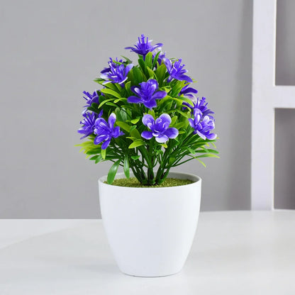 1Pc Artificial Potted Plant Small Bonsai Flowers Pot Simulated Tree Ornaments Wedding Home Hotel Office Decoration Indooroutdoor