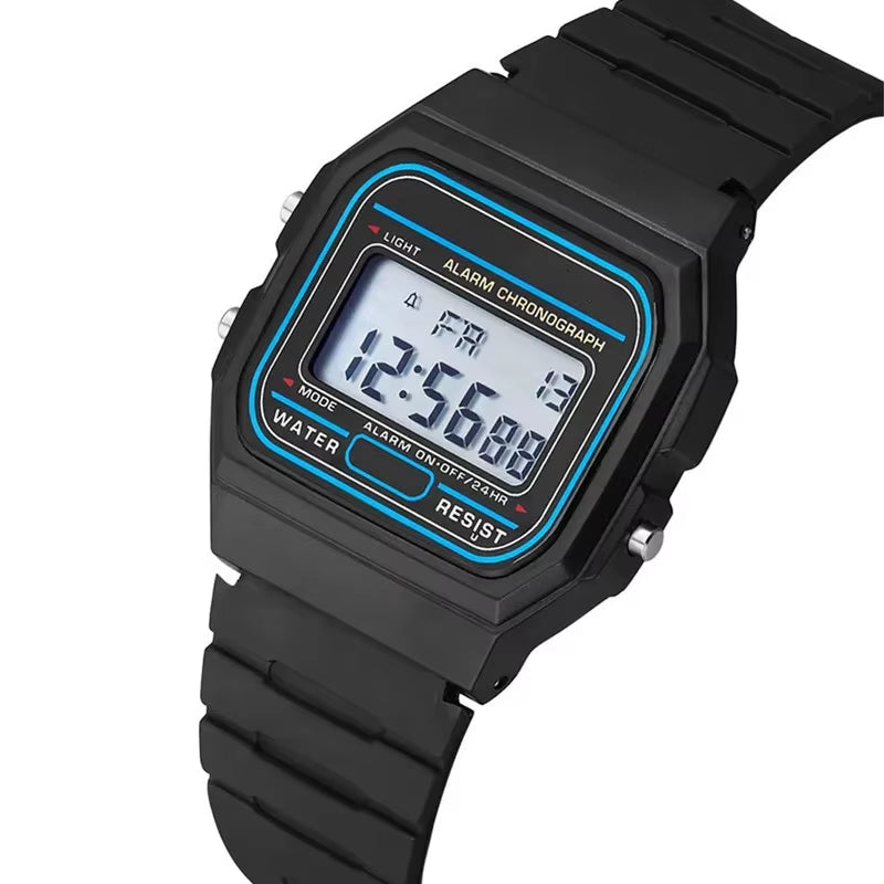 Sport LED Digital Watches for Men Simple Small Square Dial Electronic Watch Silicone Band Fashion Casual Mens Watch Montre Homme