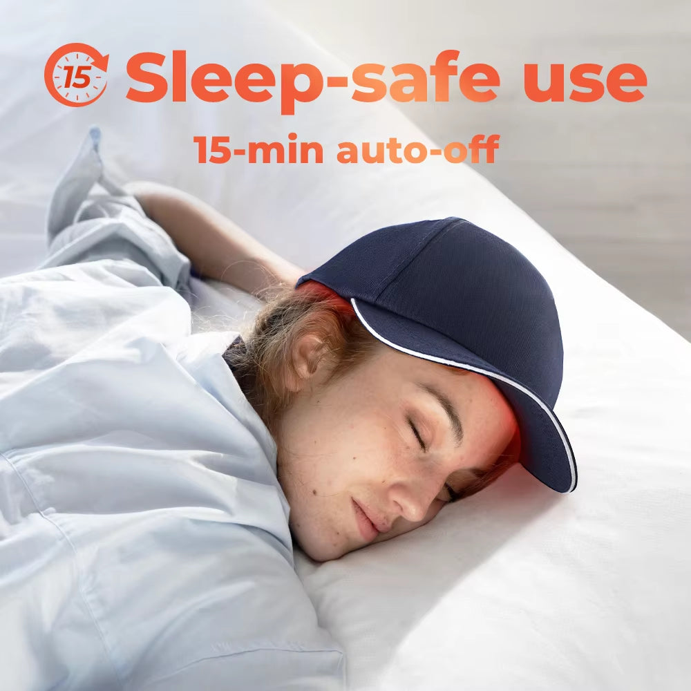 Red Light & near Infrared Therapy Cap for Hair Growth 660Nm 830Nm LED Hat Helmet Pigarlic Oily Natural Device Head Relaxation