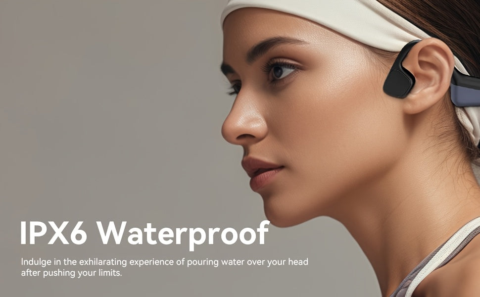 Bone Conduction Headphones 15H Playtime, Bone Conduction Earbuds, Open Ear Headphones Wireless Earbuds Sport Headphones with Mic Headset for Running, Cycling