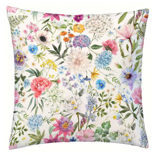 1Pc Colorful Flowers Pattern Throw Pillow Case 17.7*17.7In, Softcushion Cover for Home Decor, Accent Pillow Case, Easy to Clean