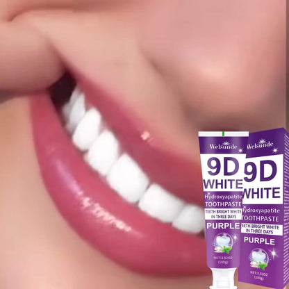 9D Purple Hydroxyapatite Toothpaste for Deep Cleaning & Brighter Smile, European Formula with Minty Fresh Breath, Gentle On Gums, Travel-Size 100g/3.52oz, Deep Cleaning Of Teeth, Ideal Oral Hygiene Gift for Women & Men, Suita Beauty World Shop