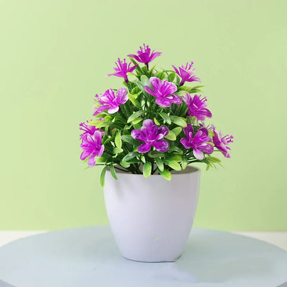 1Pc Artificial Potted Plant Small Bonsai Flowers Pot Simulated Tree Ornaments Wedding Home Hotel Office Decoration Indooroutdoor