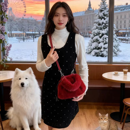 New Trendy Fluffy Commuter Simple Crossbody Bags for Women Fashion Shoulder Handle Storage Bag Texture and Versatile Bucket Bag