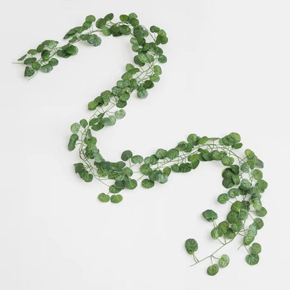 210Cm Artificial Hanging Christmas Garland Plants Vine Leaves Green Silk Outdoor Home Wedding Party Bathroom Garden Decoration