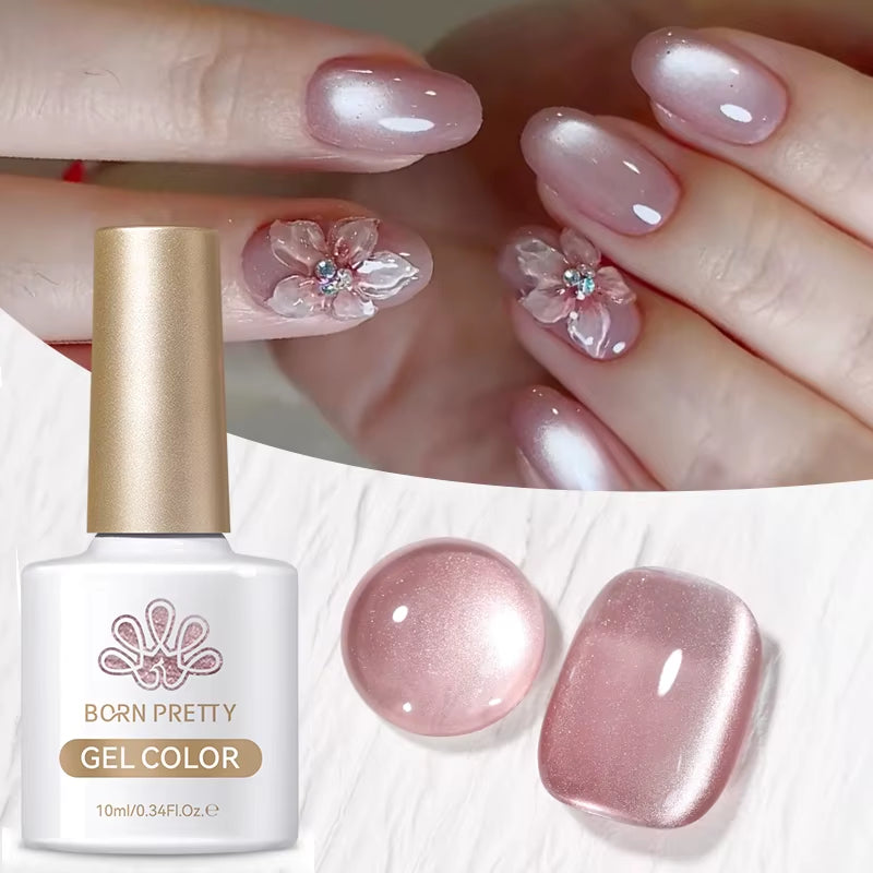 10Ml Nude Gold Glitter Cat Magnetic Gel Nail Polish Gold Blue Ultra Shine Soak off UV LED Varnish Nail Supplies