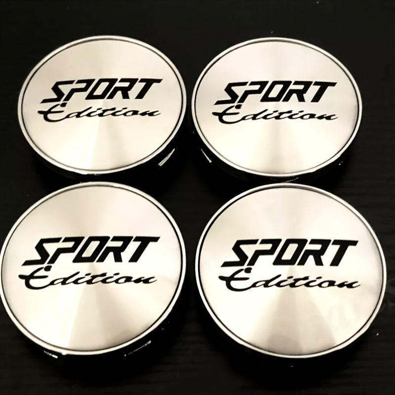 Set of 4 Sport Edition Wheel Center Hub Cap Emblem Stickers, 60Mm / 2.36 Inch Car Accessories for Vehicles Like Cars, Motorcycles, Trucks, And Suvs