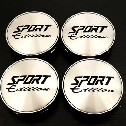Set of 4 Sport Edition Wheel Center Hub Cap Emblem Stickers, 60Mm / 2.36 Inch Car Accessories for Vehicles Like Cars, Motorcycles, Trucks, And Suvs