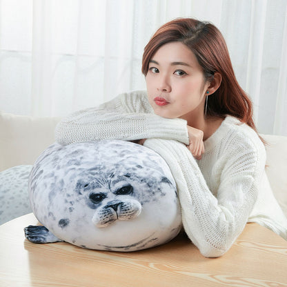 Angry Blob Seal Pillow Chubby 3D Novelty Sea Lion Doll Plush Stuffed Toy Baby Sleeping Throw Pillow Gifts for Kids Girls Beauty World Shop
