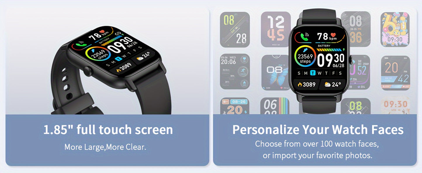 Smart Watch (Answer/Make Calls), 1.85" Smartwatch for Men Women with 110+ Sport Modes, Fitness Watch with Sleep Monitor/Activity Tracker for Android iPhone Beauty World Shop