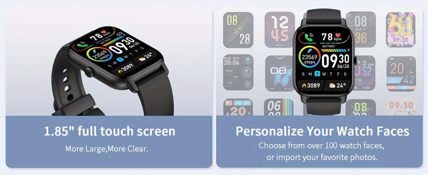 Smart Watch (Answer/Make Calls), 1.85" Smartwatch for Men Women with 110+ Sport Modes, Fitness Watch with Sleep Monitor/Activity Tracker for Android iPhone Beauty World Shop
