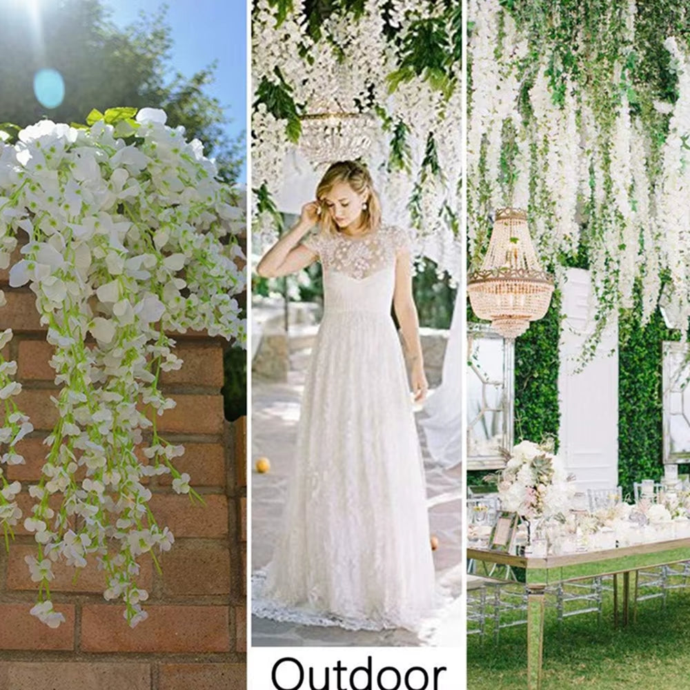 1 Pc Artificial Flowers Rattan Home Wedding Celebration Festival Outdoor Garden Wall Yard Garland DIY Gift Box Decorat Accessory
