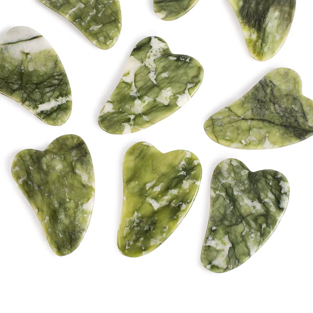 1PC Natural Jade Stone Gua Sha Board Massage Guasha Scraper Plate Face Beauty Health Massager Tools for Face Neck Back Skincare