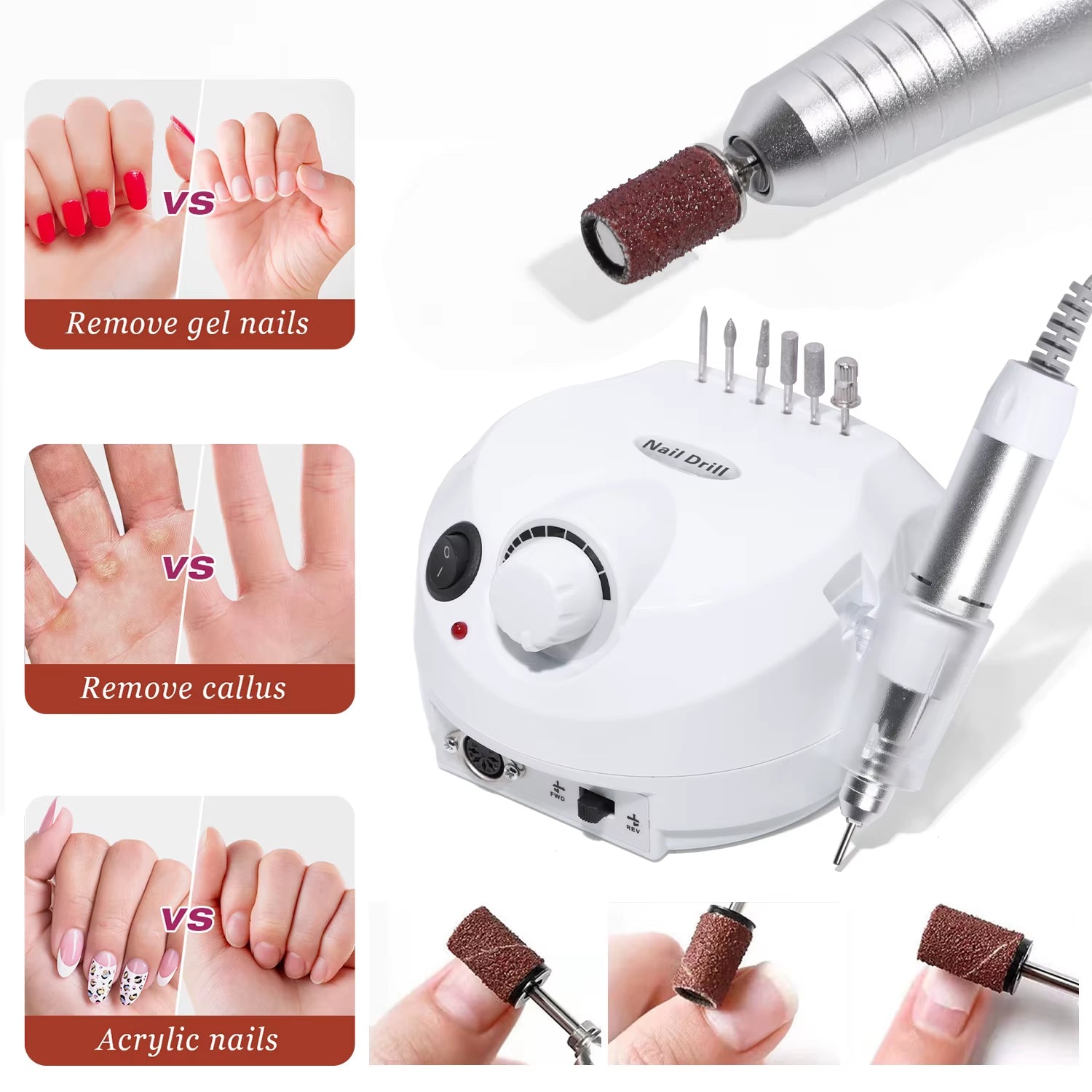 35000RPM Electric Nail Drill Machine Cutter Set Nail Gel Polisher Nail Tools Salon Equipment Strong Polishing Tool Nail File Kit