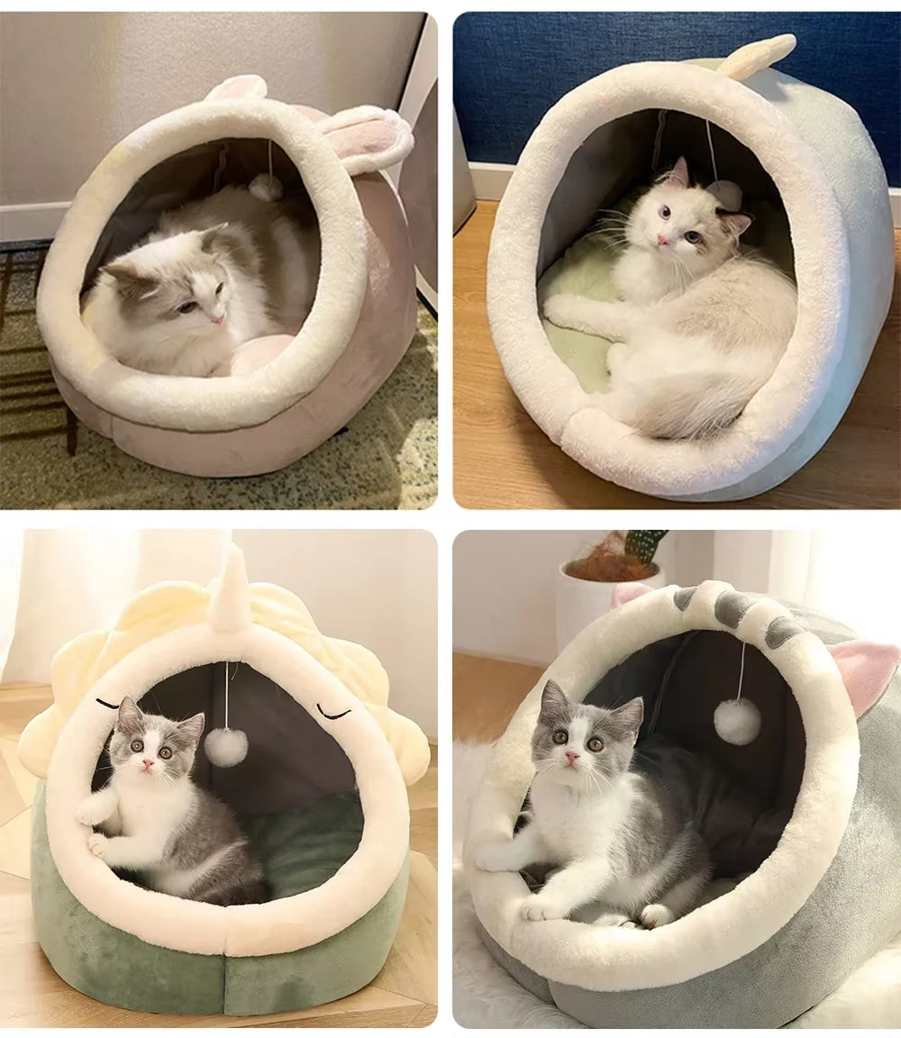 Super Cat Bed Warm Pet House Kitten Cave Cushion Pets House Warm Sleeping Dog Basket Tent Small Dog Mat Supplies Bed for Cats