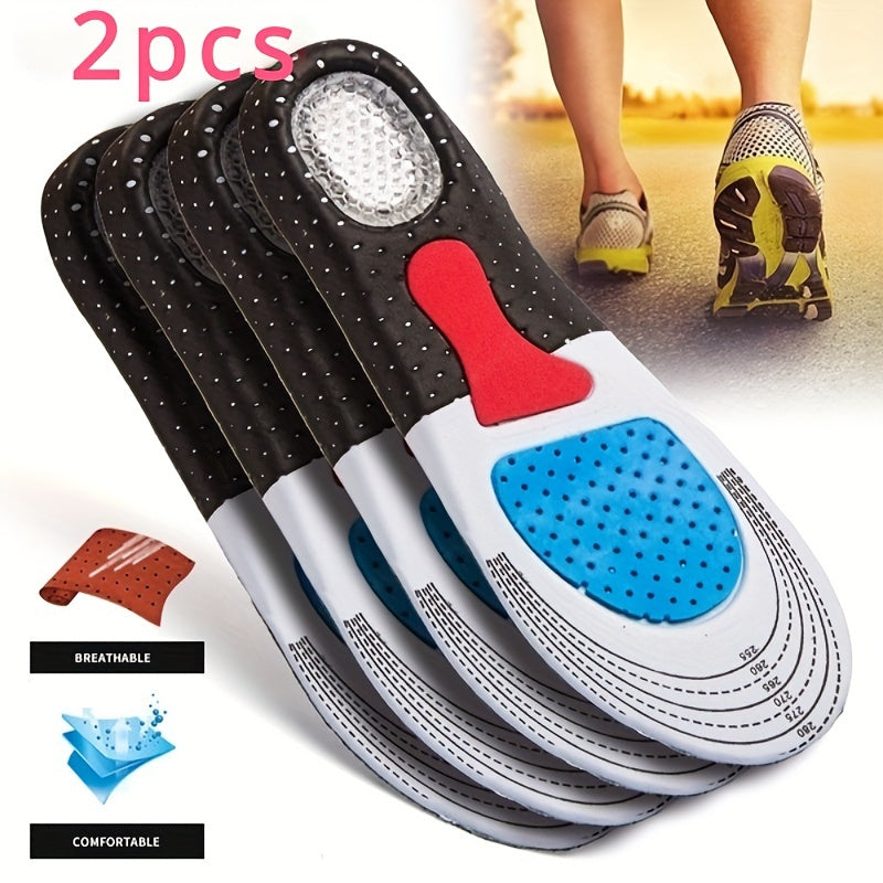 2pcs Men Gel Orthotic Sport Running Insoles, Insert Shoe Pad, Arch Support Heel Cushion Beauty World Shop