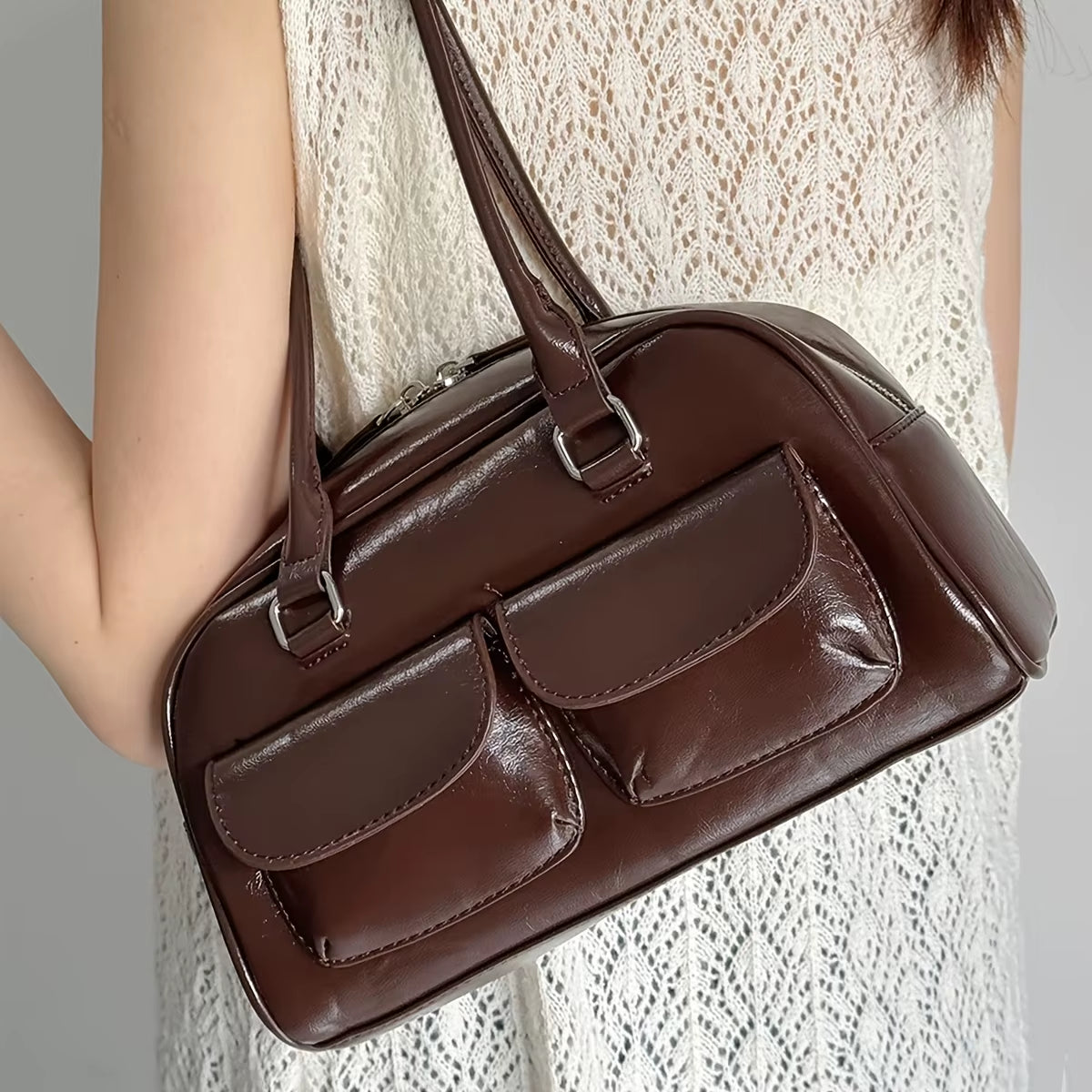 Fashion Armpit Bag, High- Value Versatile Handbag Niche Design Women Tote Shoulder Bag, Retro Pu Leather Purses and Handbags
