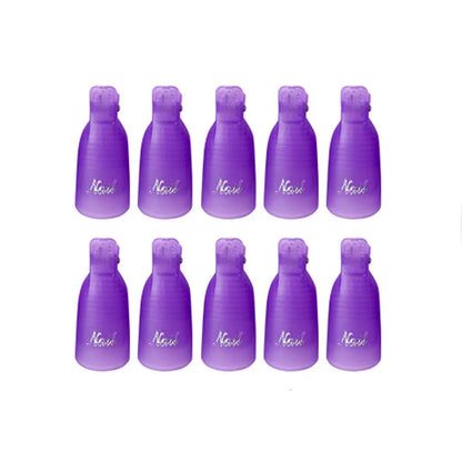 10 Pcs/Bag Colorfulful Acrylic Manicure Art Dipped Cap Clip Nail Cleaning Manicure Uv Gel Nail Polish Dipped Wrapping Tool Finger