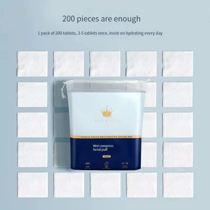 200Pcs of Disposable Pre-Makeup Moist Cotton Pads, Portable Makeup Removal Cotton Pads, Breathable Mask Paper