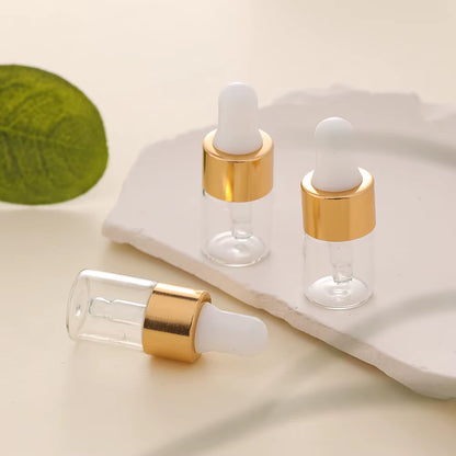 3Pcs 2Ml Clear Mini Glass Dropper Bottles Small with Glass Eye Dropper for Essential Oils Sample Traveling