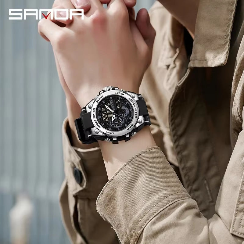 Men'S Digital Fashion Waterproof Outdoor Sports Multifunctional Electronic Watch SD3302-12