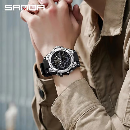 Men'S Digital Fashion Waterproof Outdoor Sports Multifunctional Electronic Watch SD3302-12