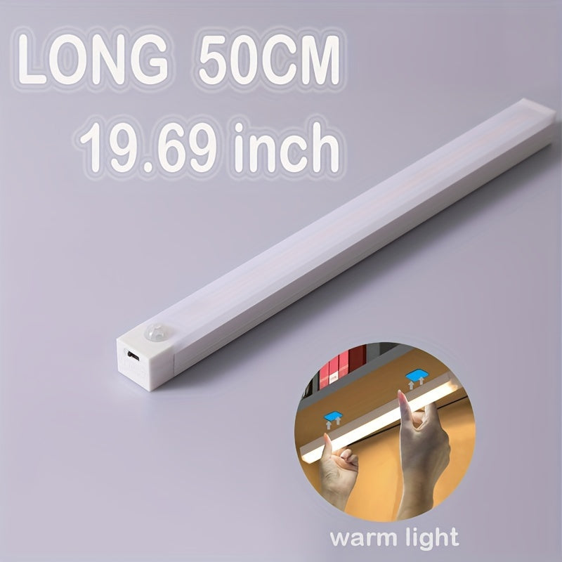Rechargeable Motion Sensor LED Light Strip with Human Body Detection, Magnetic Adhesive & USB-Powered Smart Lighting - Cordless Floor/ Ceiling/ Wall Light for Kitchen, Wardrobe, Stairs, Hallway - Energy-Efficient LED Tube Lig Beauty Fashion