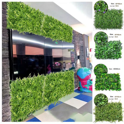 1X 40X60Cm Artificial Green Grass Square Plastic Lawn Plant Living Room Background Artificial Lawn Decoration Home Wall Decor