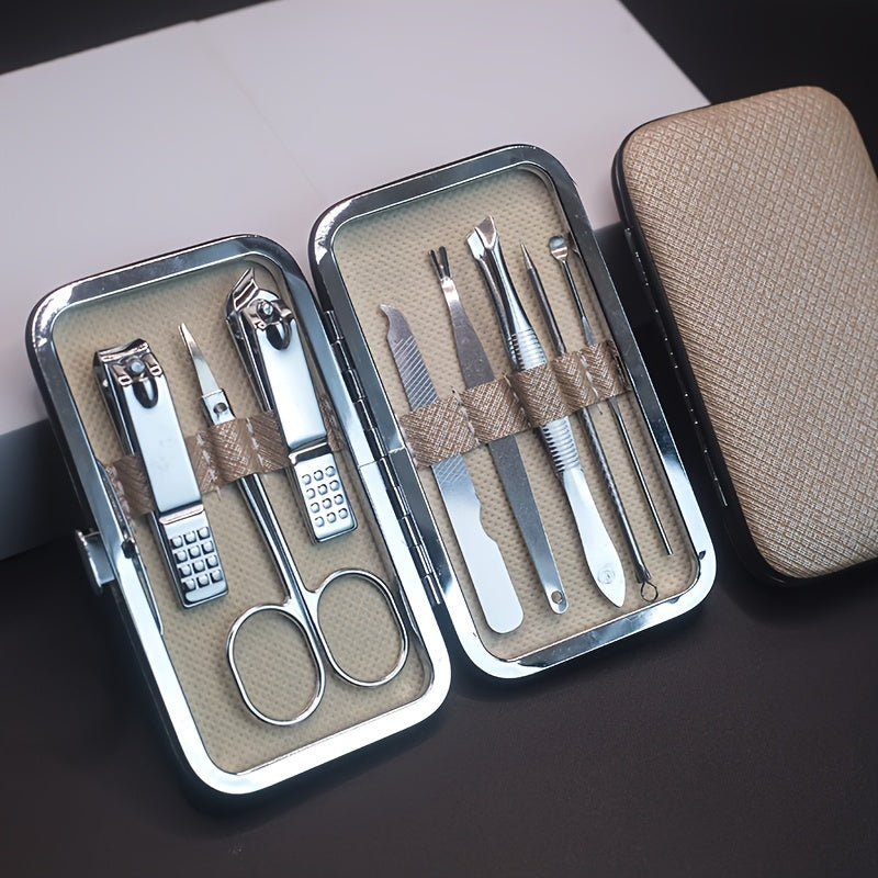 Professional Manicure And Pedicure Set, Nail Clipper Nail Cutter Nail Files Ear Spoon, Beauty Tools Grooming Set with Portable Case, for Nail Care, for Household And Travel Beauty Fashion