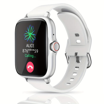1.83'' Full Touch Screen Smart Watch |, Message Alerts, Call Answering, Sports Pedometer, Health Monitoring, Compatible with iPhone/Android, Alloy Body, Silicone Strap, DESERTCAT - Ideal Gift for and Birthdays Beauty Fashion