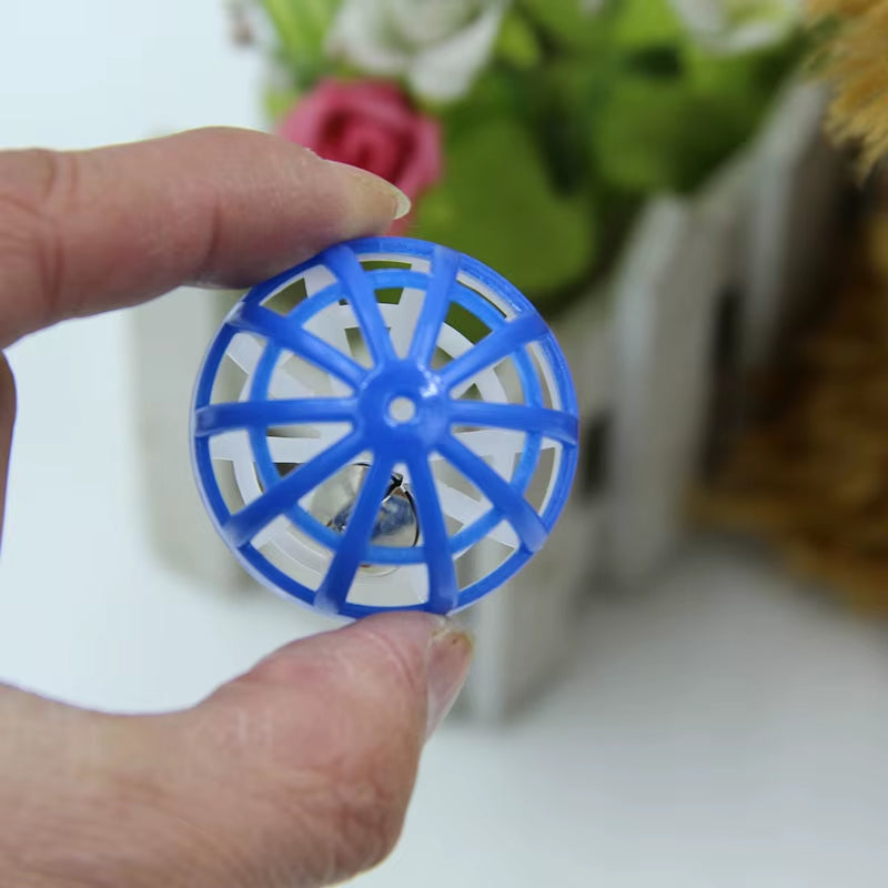 10Pcs/Set Plastic Cat Pet Sound Toy Cat Toys Hollow Out round Pet Colorful Playing Ball Toys with Small Bell Cat Products