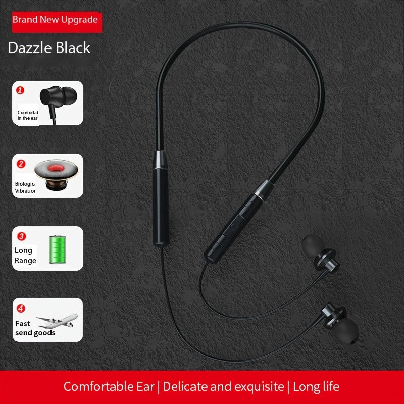 HE05 Neckband Wireless Headphones Hi-Fi Stereo Sound Sport Wireless Earphones Comfortable Wearing Wireless Headset Compatible with all mobile phones Can Be Used As A Birthday Gift Holiday Gifts