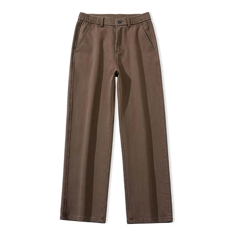 Mens Lyocell Straight Loose Elastic Waist Jeans 2025 Autumn Winter Fashion Brand Comfortable Versatile Pants plus Size 5XL