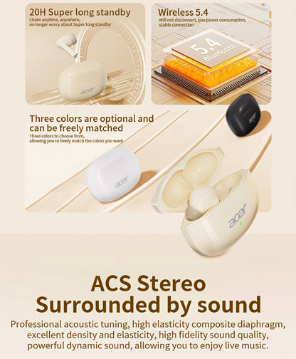 Acer OHR504 Mini Sport Wireless Earbuds - Wireless Stereo, In-Ear Noise-Canceling Headphones, Extended Battery Life, Universal Fit for Both Genders, Newest Version