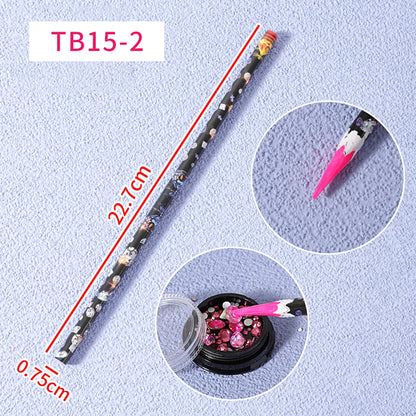1Pc French Nail Brush 16CM Crescent Oblique French Tip Brush Silver Black Handle French Painting Drawing Tools Nail Art Supplies