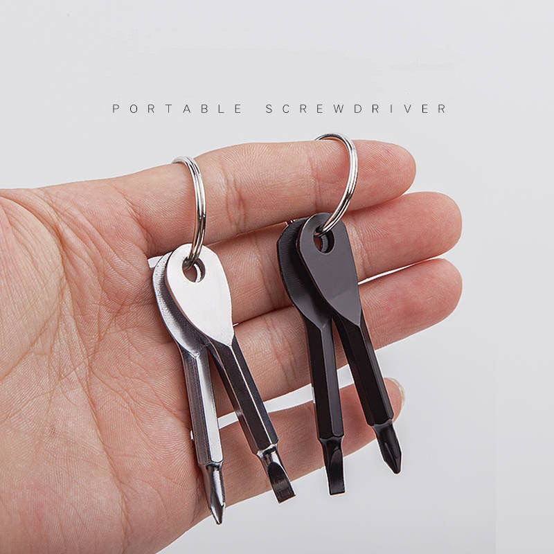 2pcs Mini Screwdriver Keychain - Compact, Portable Metal Tool for Everyday Use Beauty Fashion