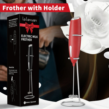1pc LALAYUAN Electric Milk Frother & Whisk - Handheld Portable Foam Maker with Stainless Steel Teapot, Coffee & Chocolate Making, AA Battery Operated (Not Included) for Home Kitchen, Christmas Gifts, Office Use, Office Drink Beauty Fashion