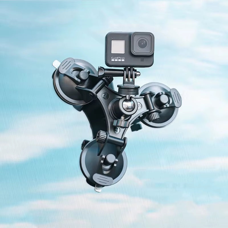 Suction Cup Camera Car Mount with Tripod Adapter Phone Holder for  Hero 13 12 11 10 9 8 DJI Osmo 360 Action 5 Pro 3 4 Insta