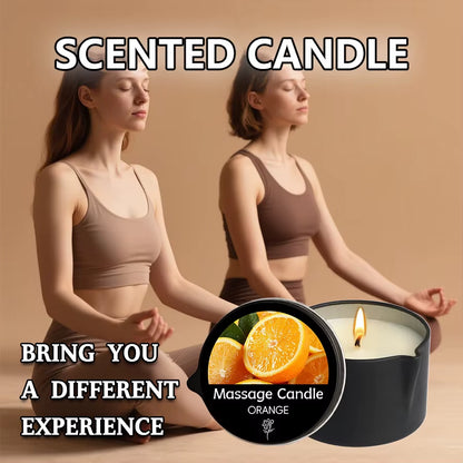 Massage Candle - Essential Oil- Orange, 2Oz/56.7G Melts into Warm Massage Oil - Massage Oil Candle, Pour Spout