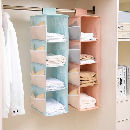 Foldable Wardrobe Storage Organizer with Telescoping Handle – Multi-Layer Hangable Bag with Spinner Wheels for Efficient Space Beauty Fashion