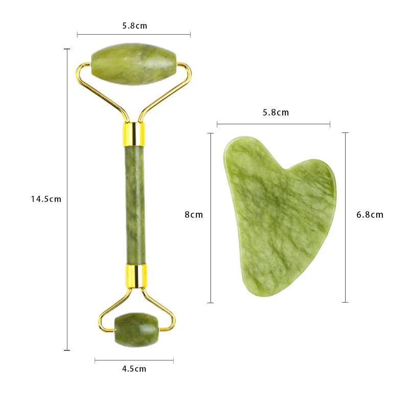 2PCS Gua Sha Facial Stone Roller for Face Stone Gowoman Gousha Tool Stone for the Face Roller Massager Gua Sha Visage LBHL07