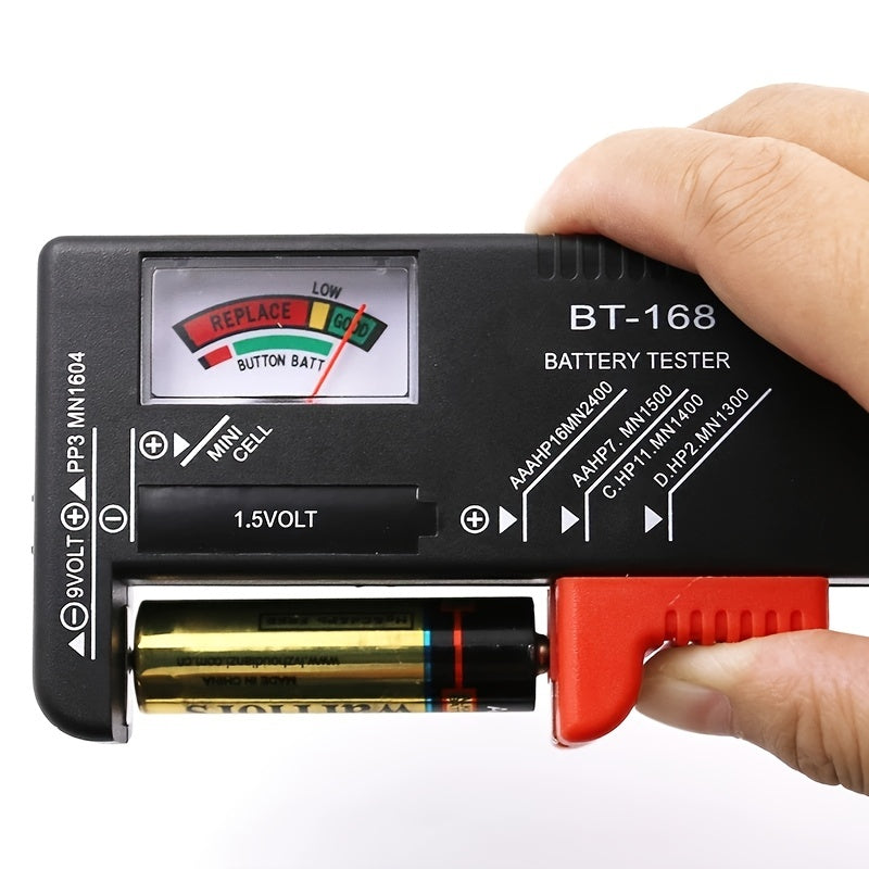BT-168 Universal Battery Tester - Quickly Check AA/AAA/C/D/9V/1.5V Batteries with Colour-Coded Meter Indicators! Beauty Fashion