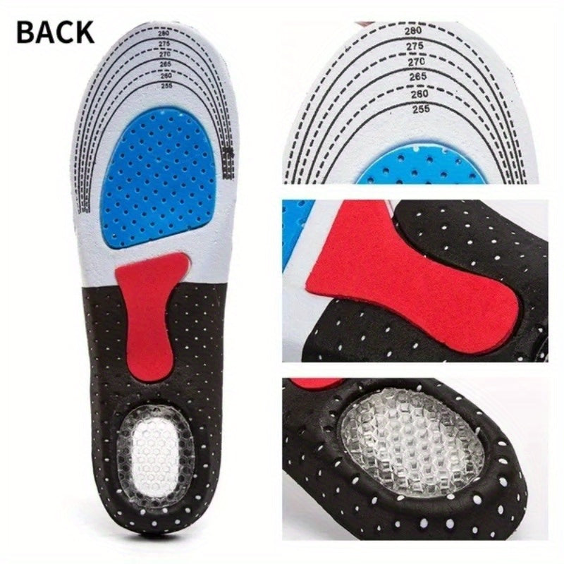 2pcs Men Gel Orthotic Sport Running Insoles, Insert Shoe Pad, Arch Support Heel Cushion Beauty World Shop