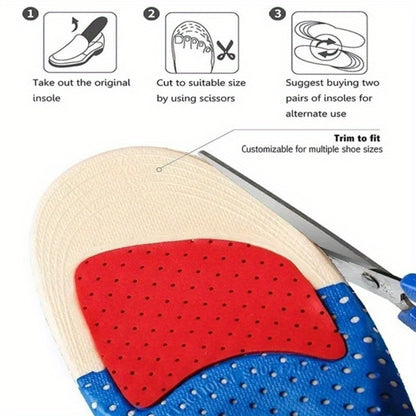 2pcs Men Gel Orthotic Sport Running Insoles, Insert Shoe Pad, Arch Support Heel Cushion Beauty World Shop