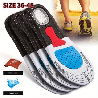 2pcs Men Gel Orthotic Sport Running Insoles, Insert Shoe Pad, Arch Support Heel Cushion Beauty World Shop